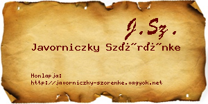 Javorniczky Szörénke névjegykártya